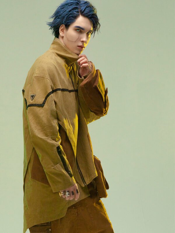 Asymmetric Medium And Long Sandstone Wind Coat - Image 4
