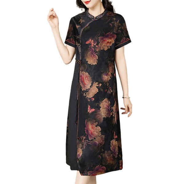 Xiang Yun Satin Improved Cheongsam Silk Mulberry Silk Western Style Women's Clothing - Image 2